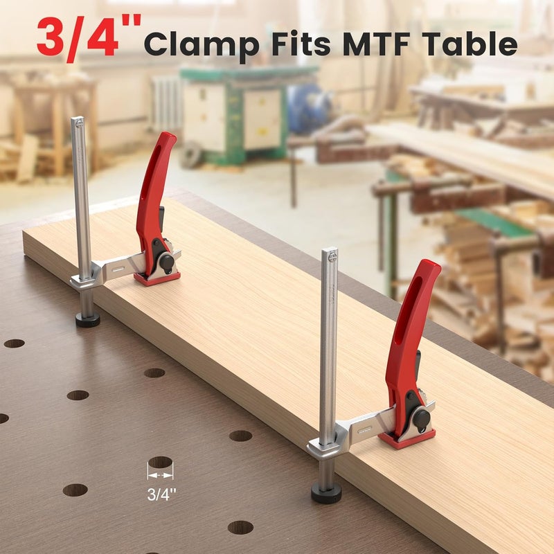 Housolution Bench Dog Clamp, 3/4 inch Dog Holes Workbench Clamp for Woodworking, Adjustable MFT Table Hold Down Quick Fixed Clip, Workbench Accessories for Wood Carving Routing Sanding, 1 Pack - Image 3